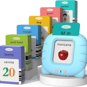Spanish & English Talking Flash Cards for Toddlers 1 2 3 4 5 6, Audible Toys