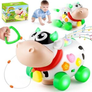 Baby Toys 6-12-18 Months, Musical Cow Toys for 1 Year Old Boy Girl,