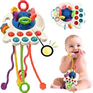 AiTuiTui Sensory Baby Teething Toys 6 to 12 Months, Infant Toddler Travel Toys for 1 2 Year